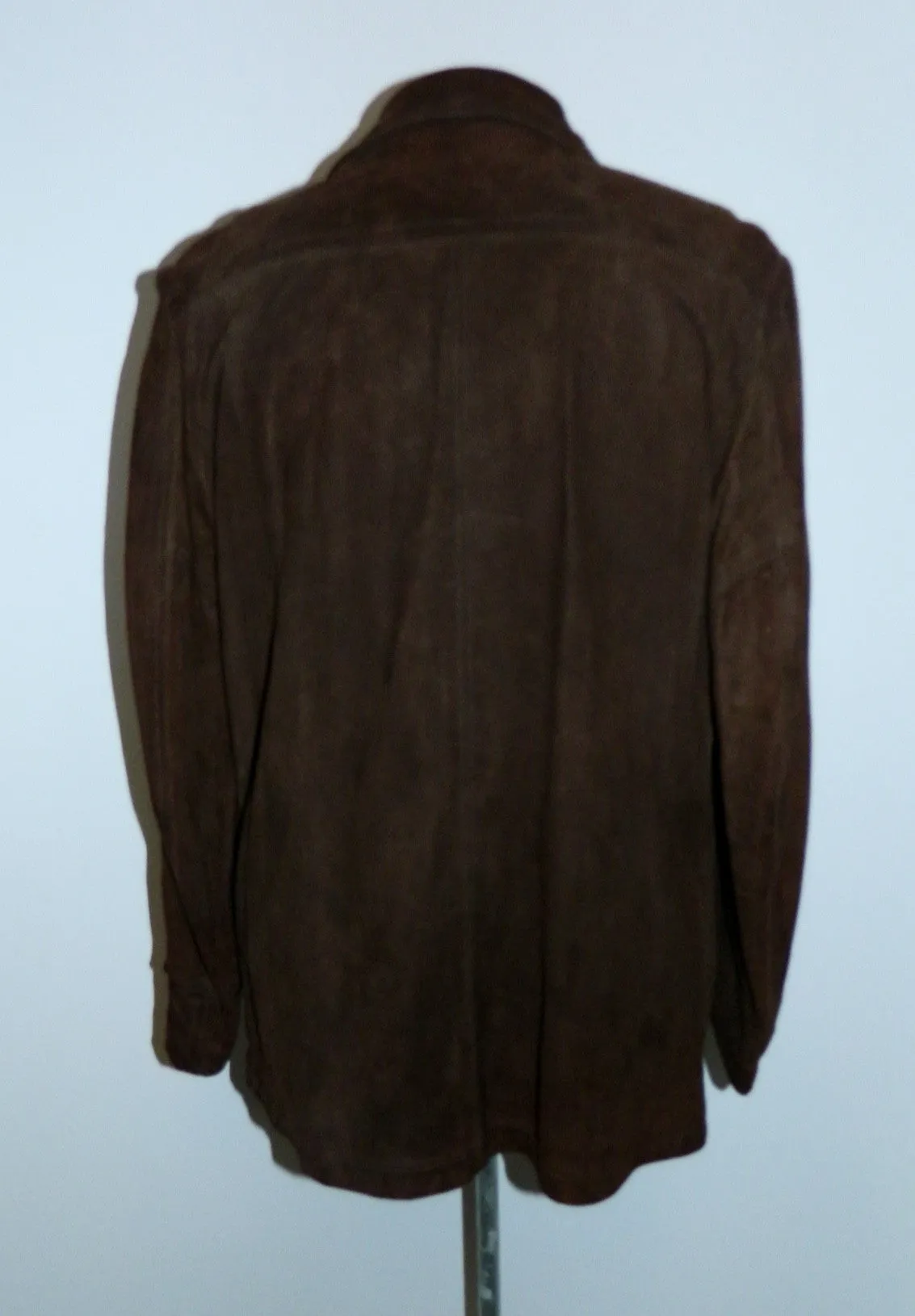 vintage 1960s nut brown SUEDE car coat Men's stadium jacket hand cut suede M