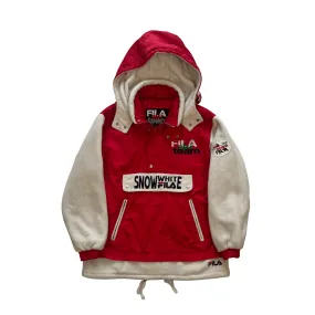 Vintage 90s Red + White Fila Ski Team Coat - Medium