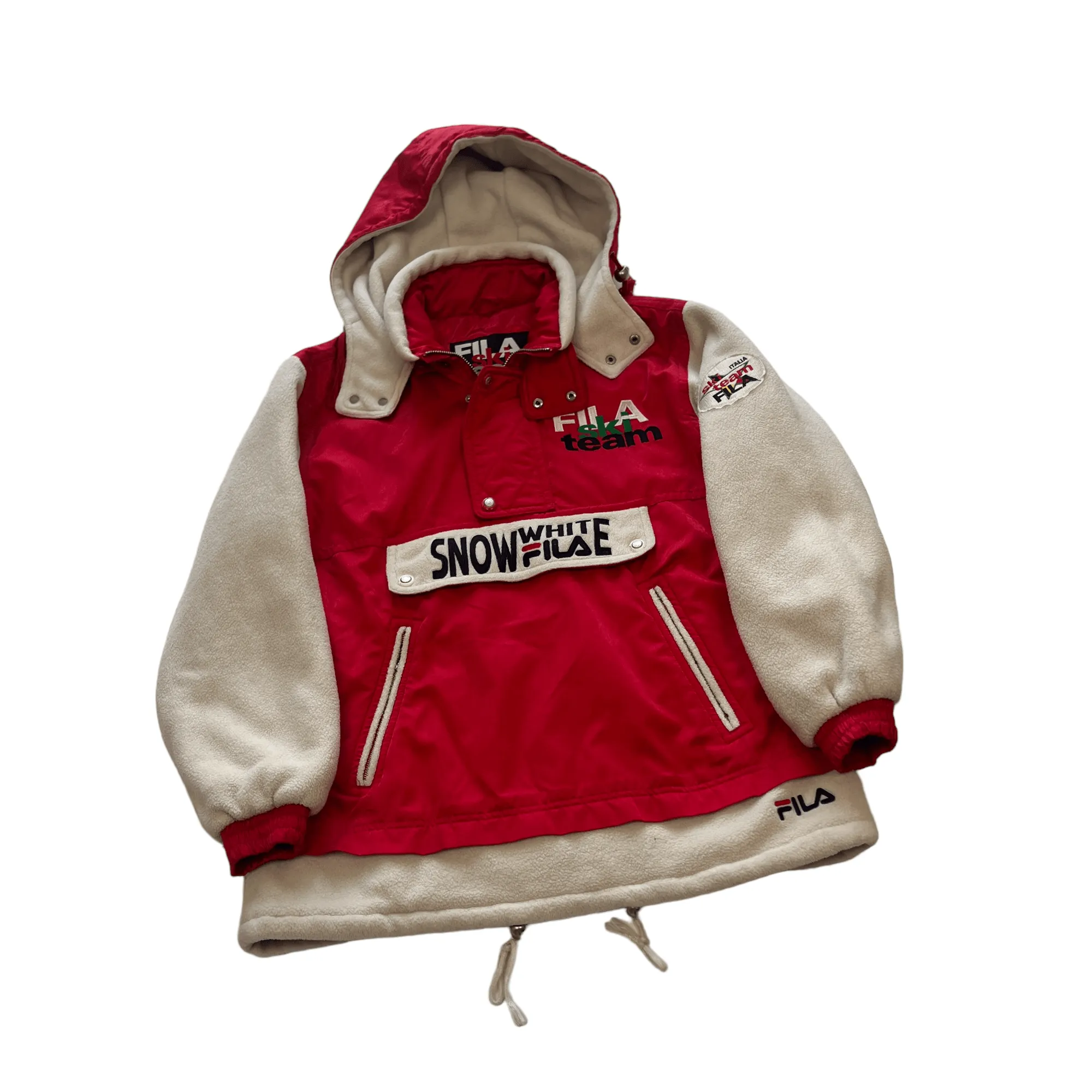 Vintage 90s Red + White Fila Ski Team Coat - Medium