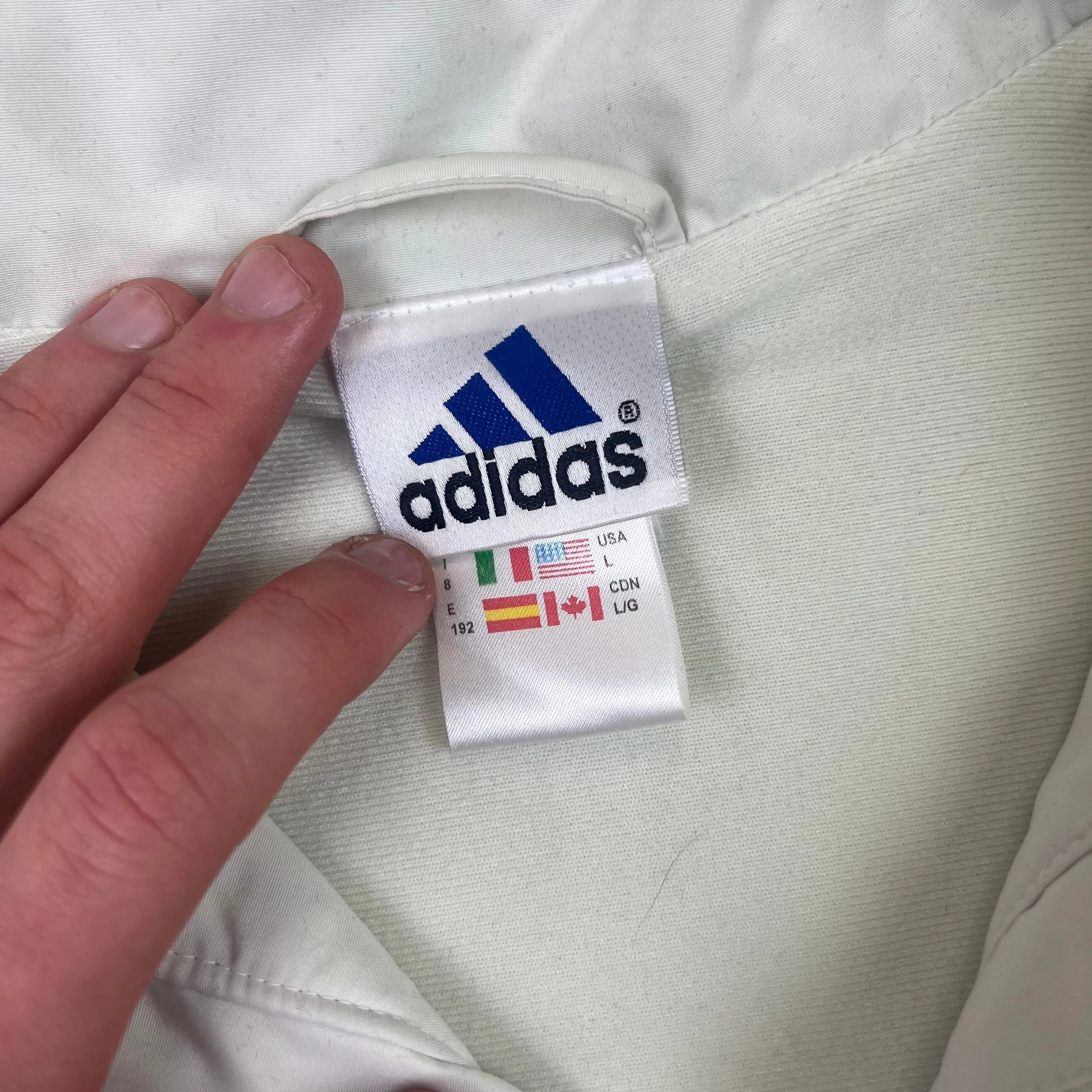 Vintage Adidas 90's Hooded Jacket Cream