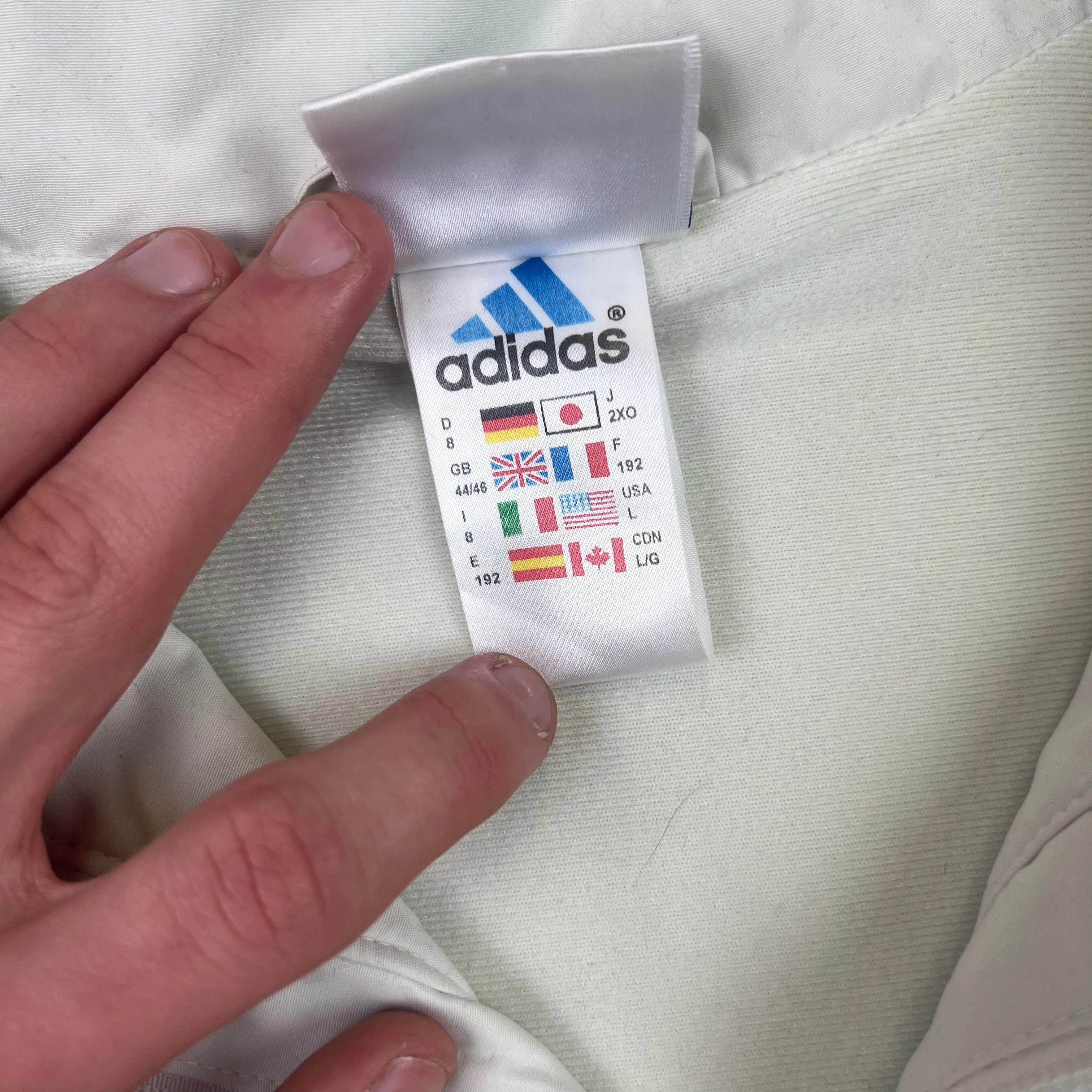 Vintage Adidas 90's Hooded Jacket Cream