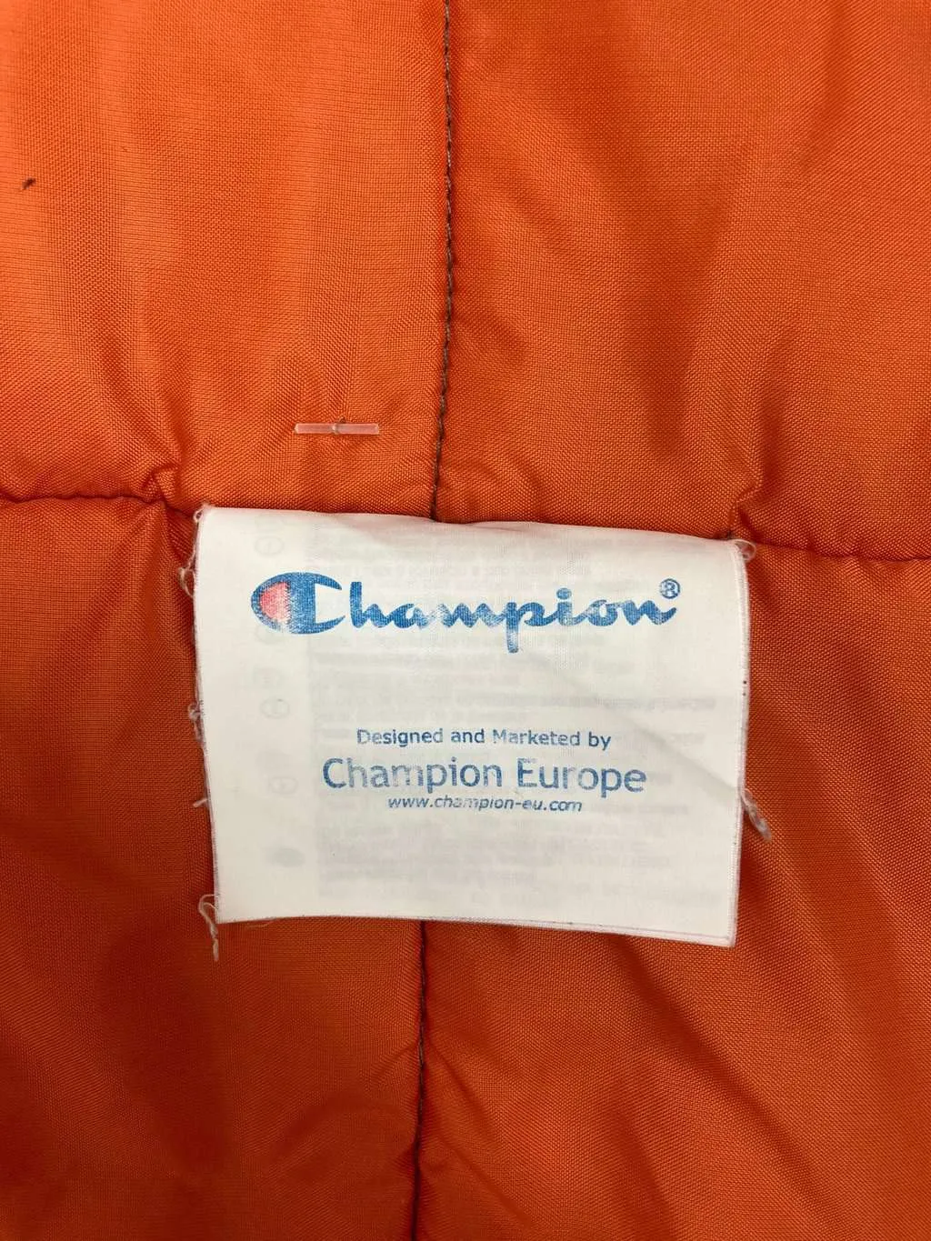 Vintage Champion padded sports jacket grey with orange lining – Small