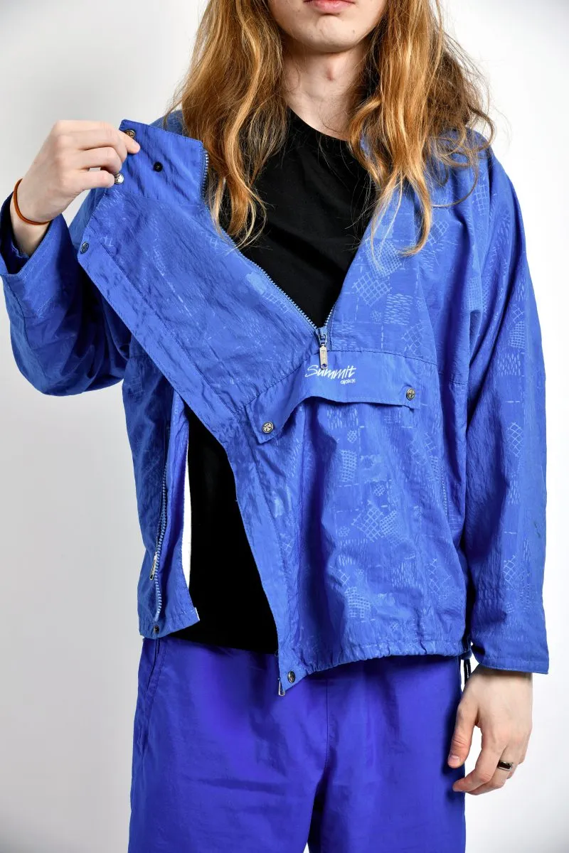 Vintage windbreaker blue jacket