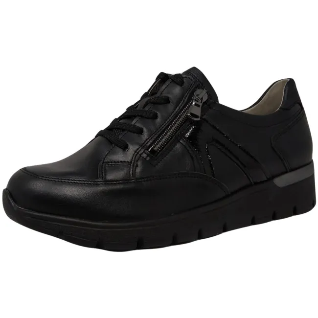 Waldlaufer Women's K-Ramona Sneaker Black Leather