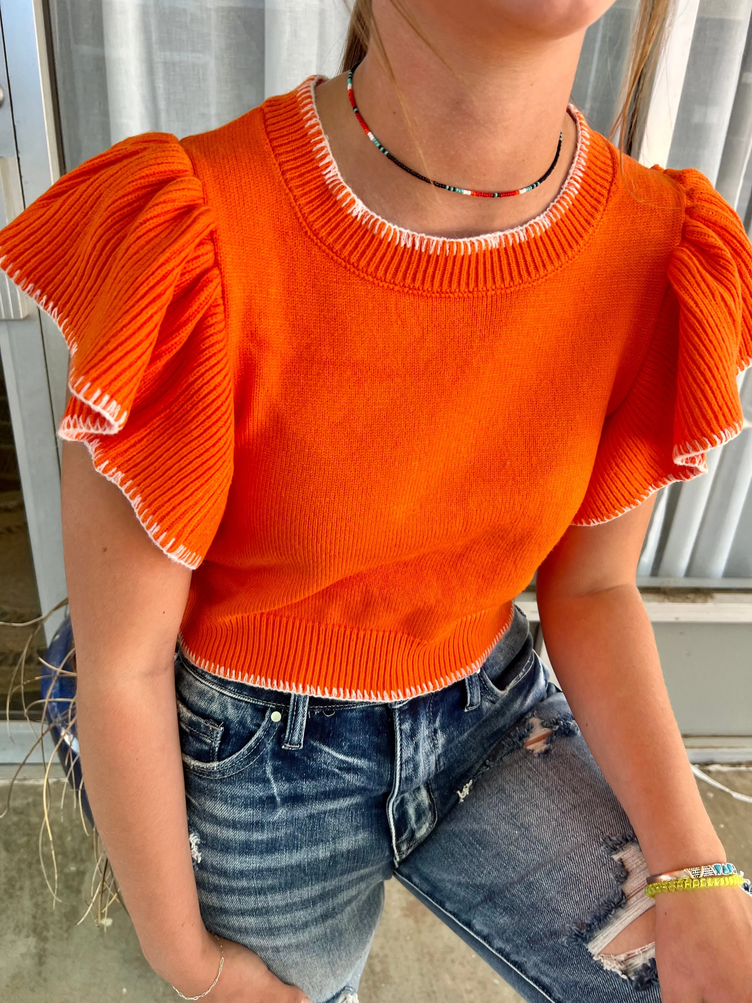 Wardrobe Staple Sunkist Cropped Sweater