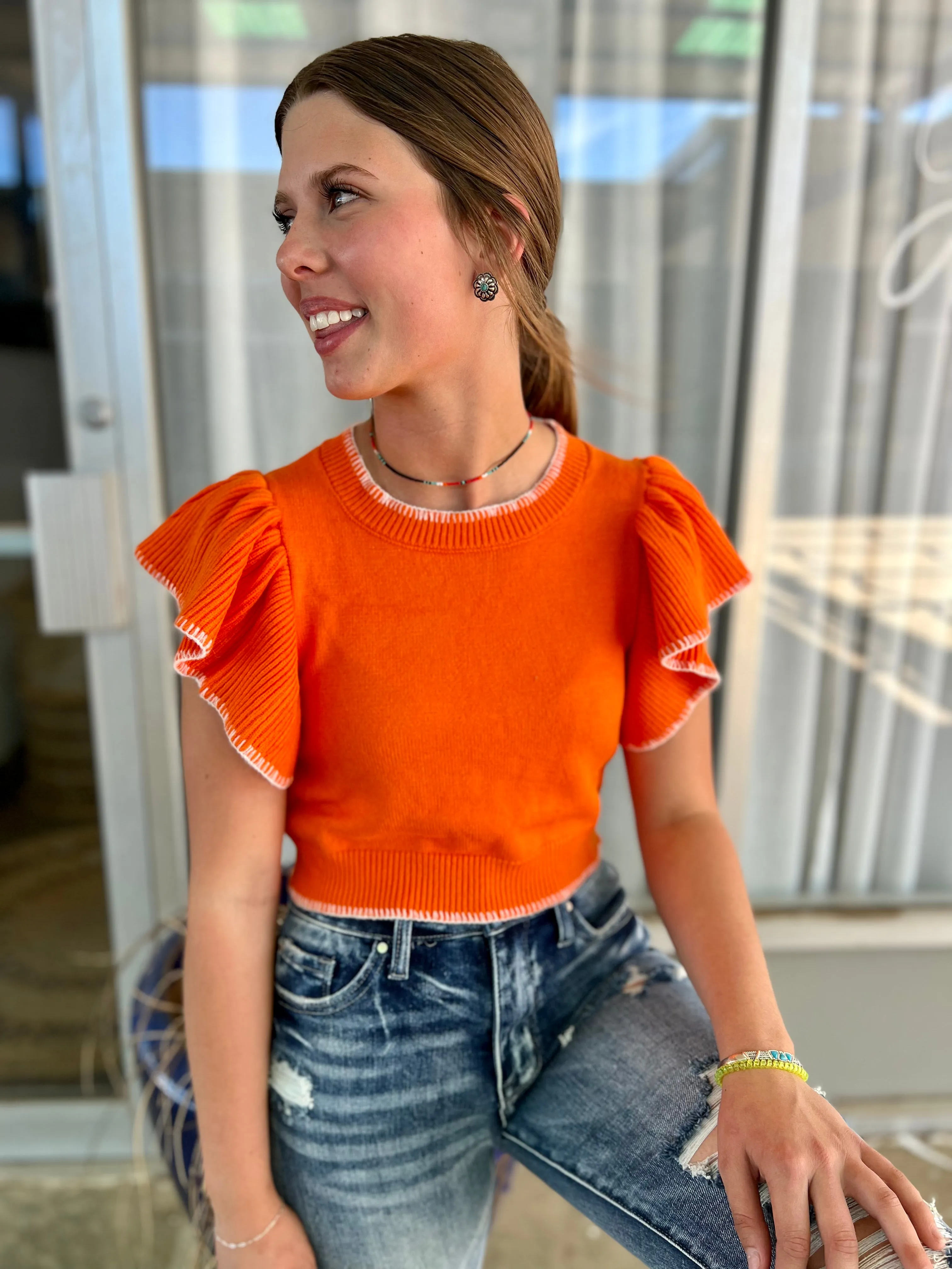 Wardrobe Staple Sunkist Cropped Sweater