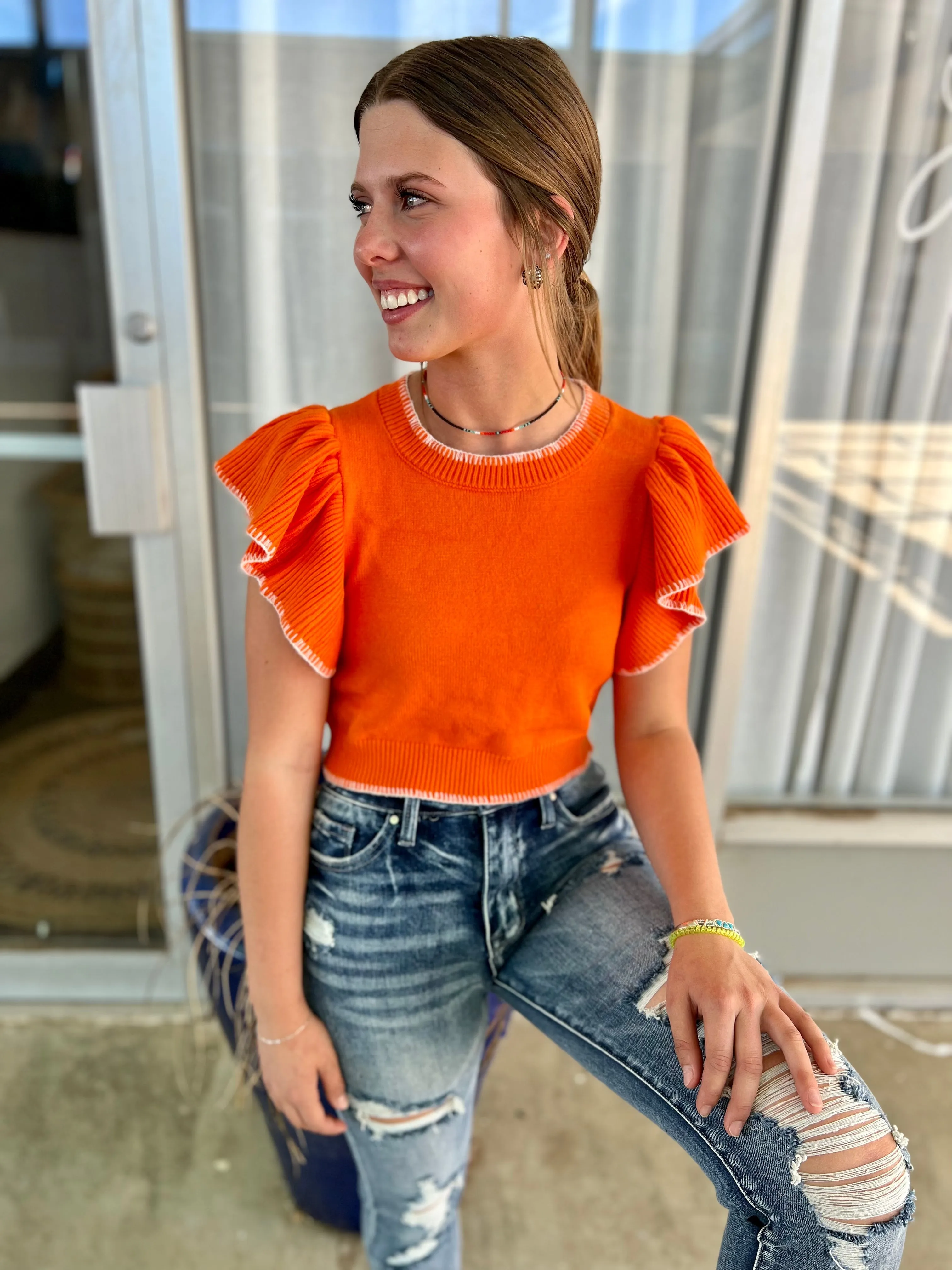 Wardrobe Staple Sunkist Cropped Sweater