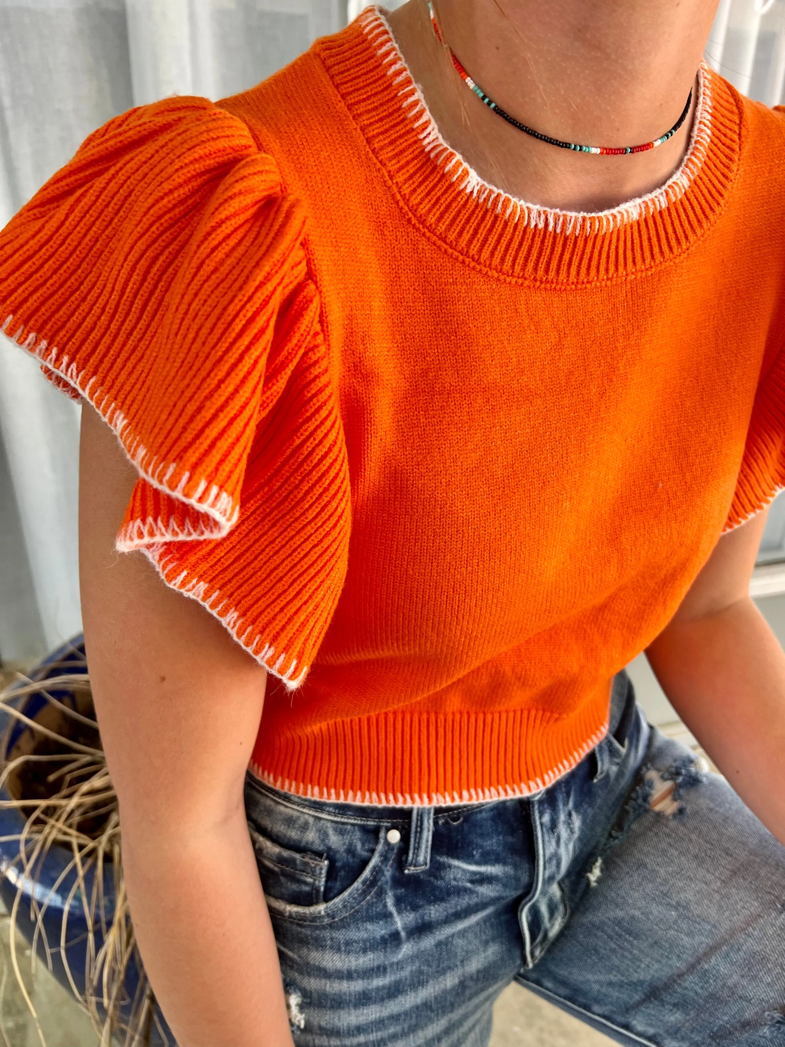 Wardrobe Staple Sunkist Cropped Sweater