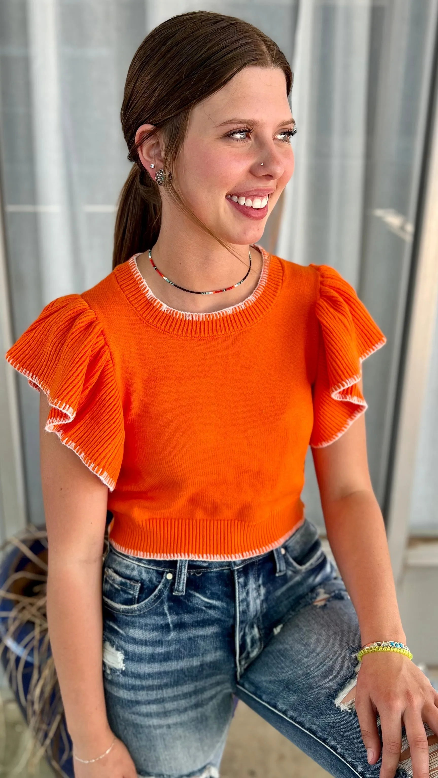 Wardrobe Staple Sunkist Cropped Sweater