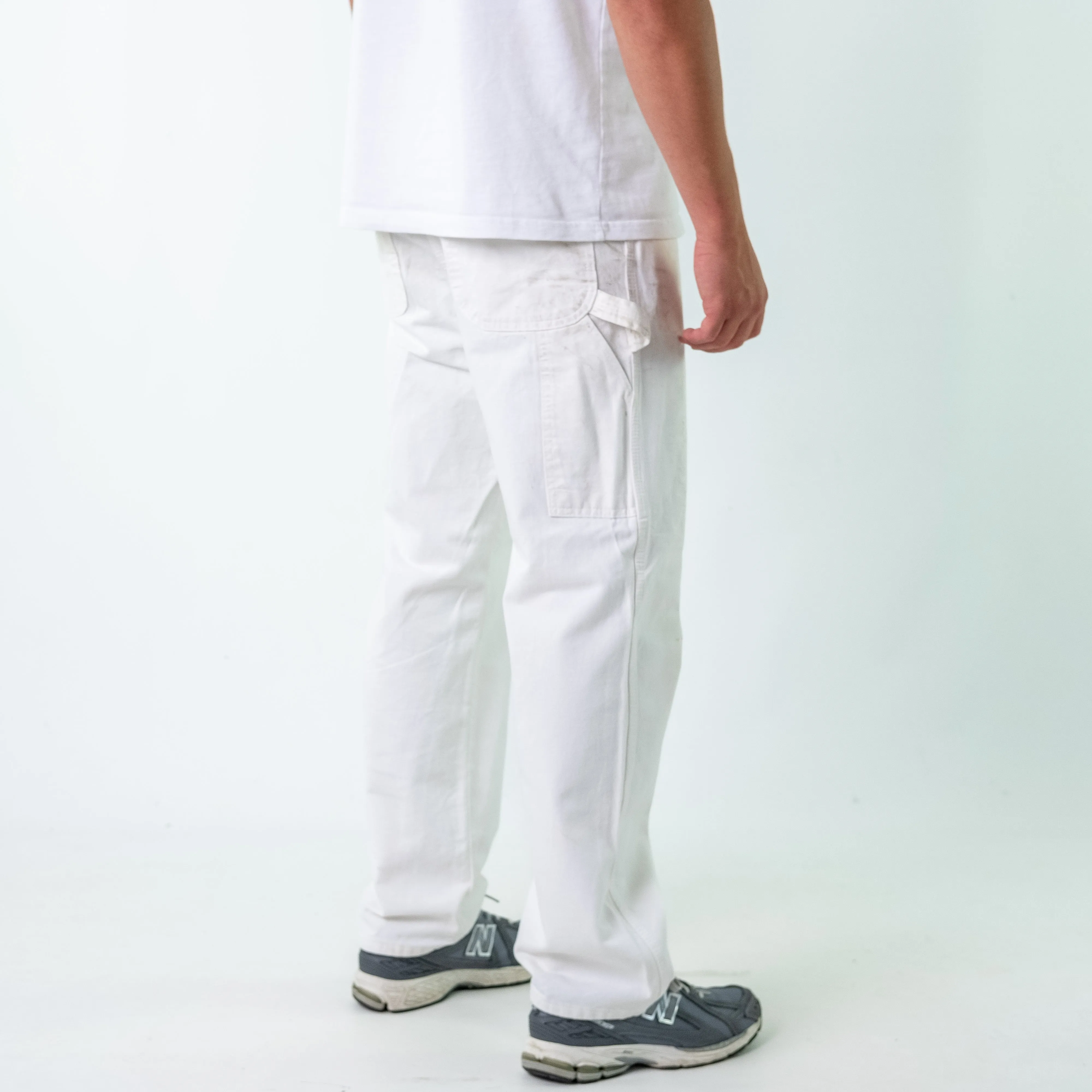 White 90s Dickies Denim Carpenter Jeans Baggy Pants (34x32)