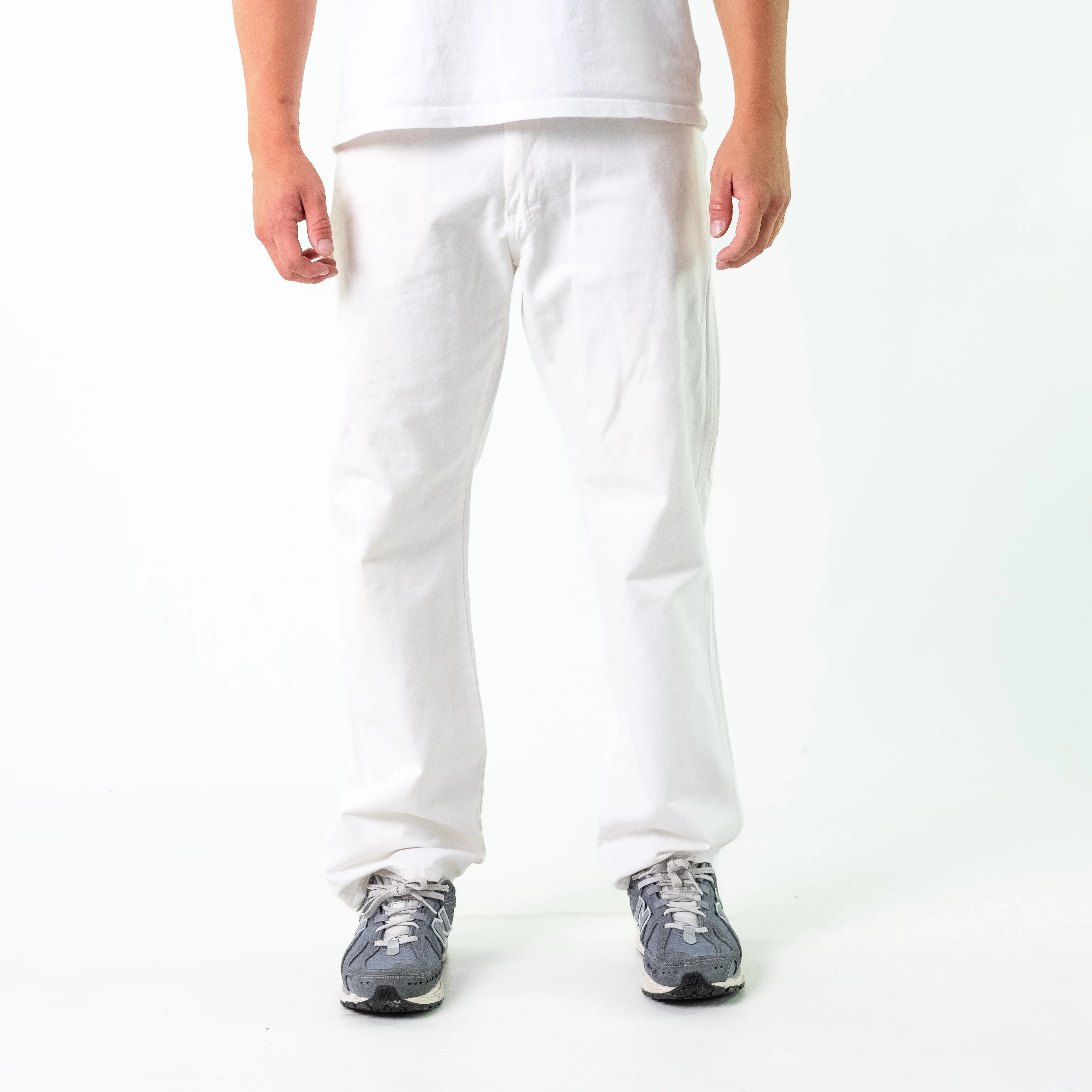 White 90s Dickies Denim Carpenter Jeans Baggy Pants (34x32)