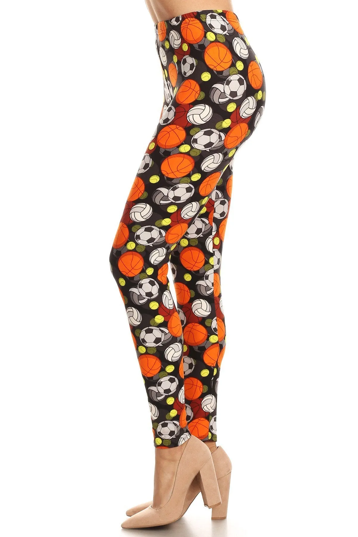 Women's 3 X 5X Sports Theme Pattern Printed Leggings