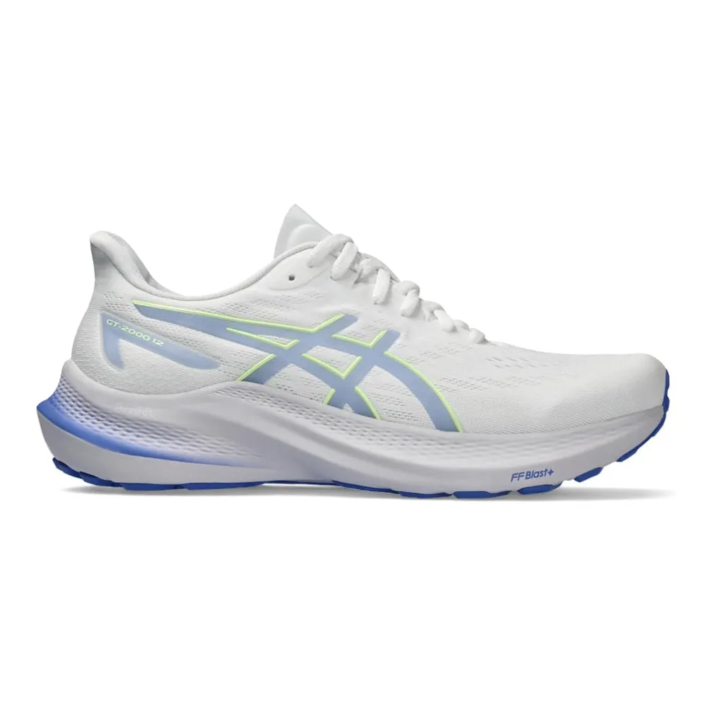 Women's Asics GT-2000 12, White/Sapphire, 8 D Wide