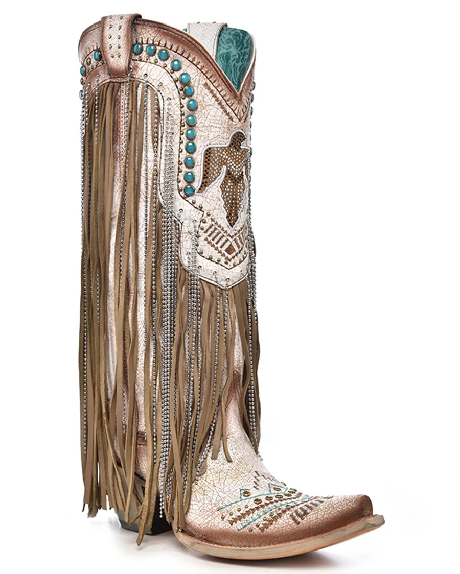 Women's Eagle Fringe Western Boots