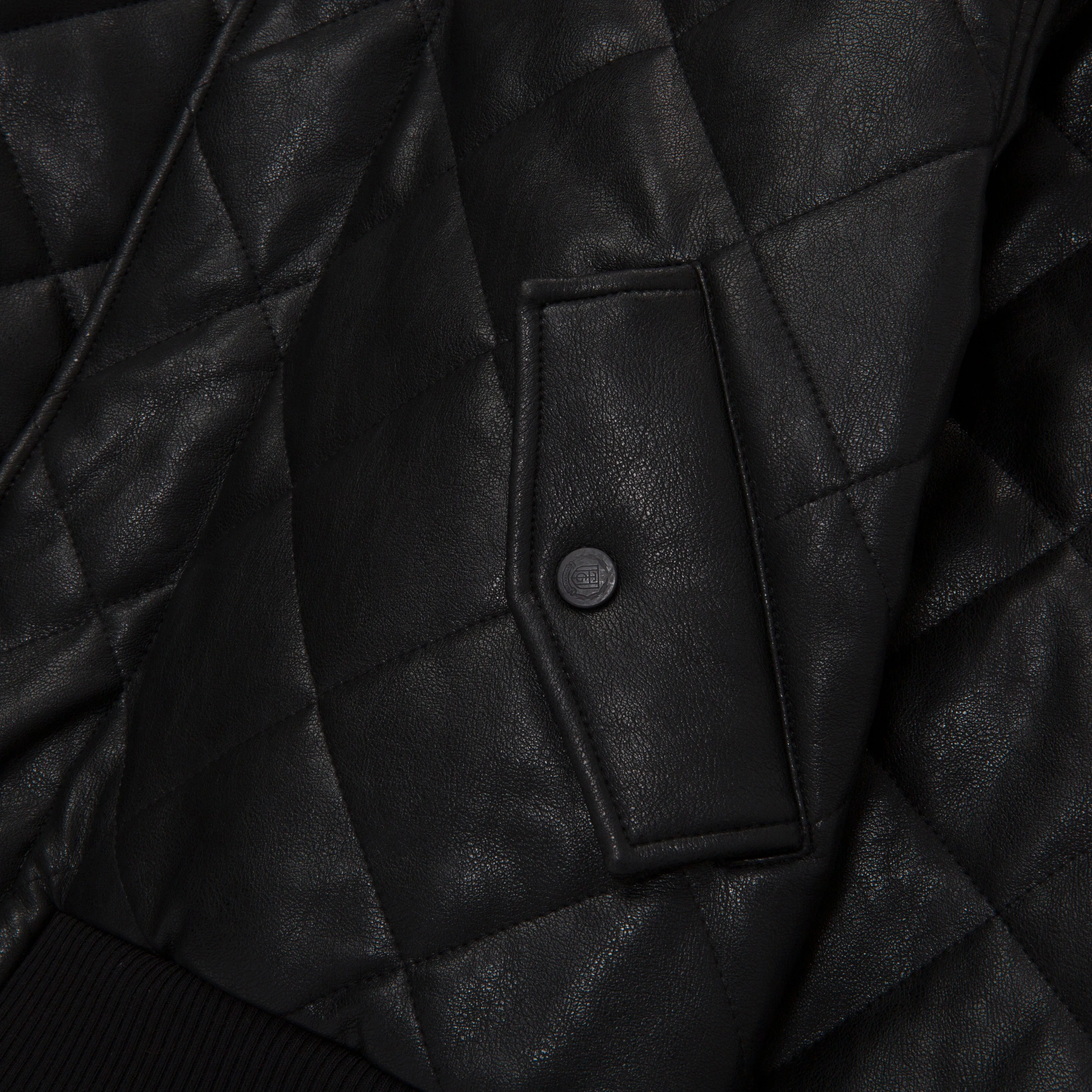 Womens Quilted Bomber - Black