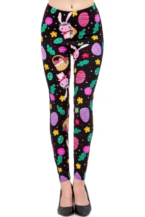 Women's XPlus Cute Bunny & Easter Egg Pattern Print Leggings