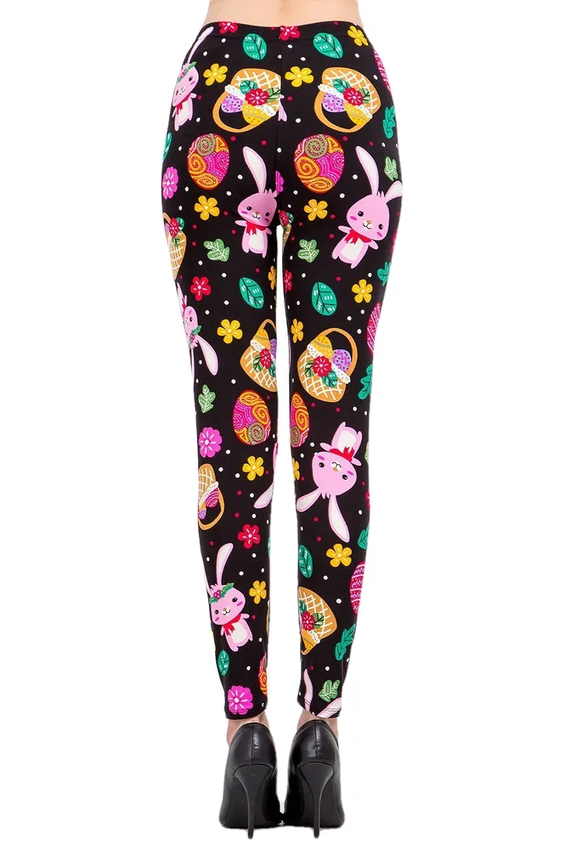 Women's XPlus Cute Bunny & Easter Egg Pattern Print Leggings