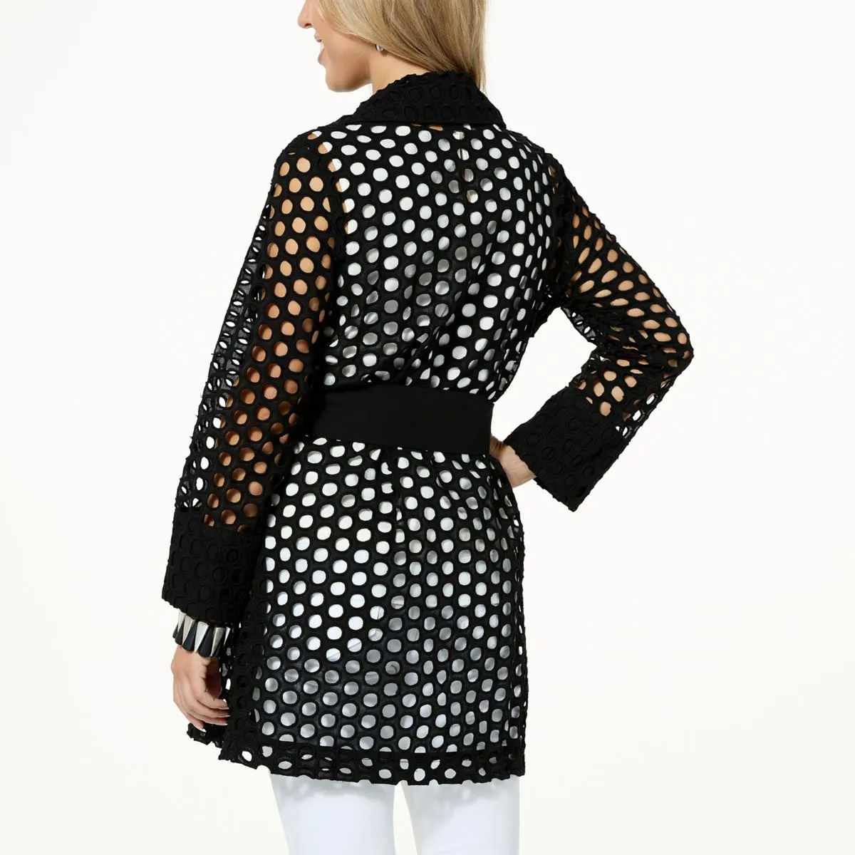      WynneCollection Eyelet Trench Coat     