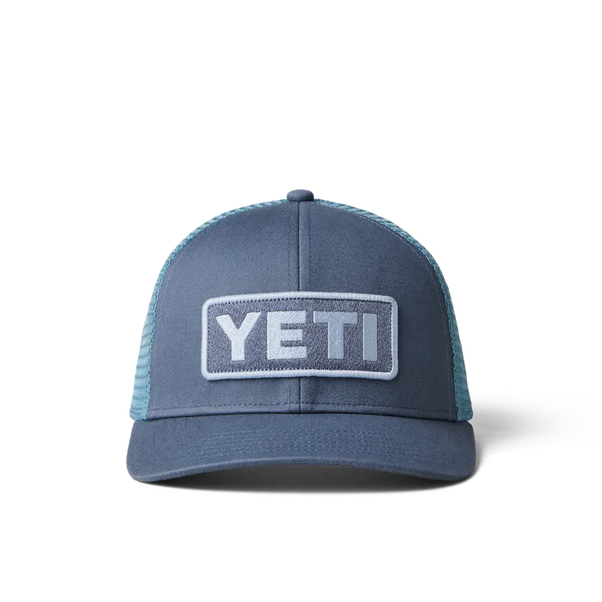 YETI Logo Badge Trucker Hat-Indigo