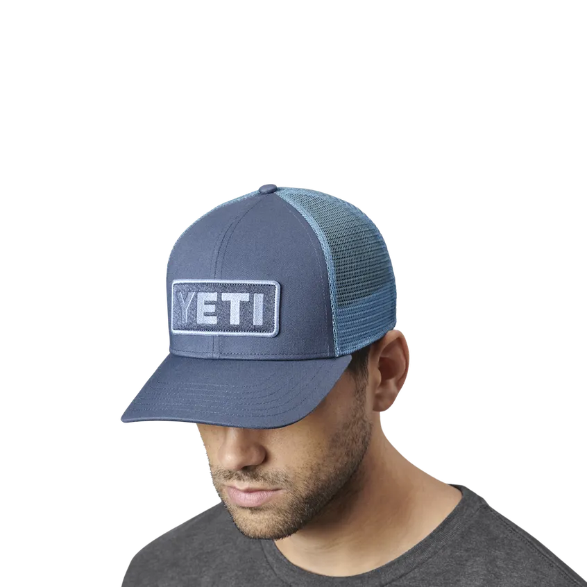 YETI Logo Badge Trucker Hat-Indigo