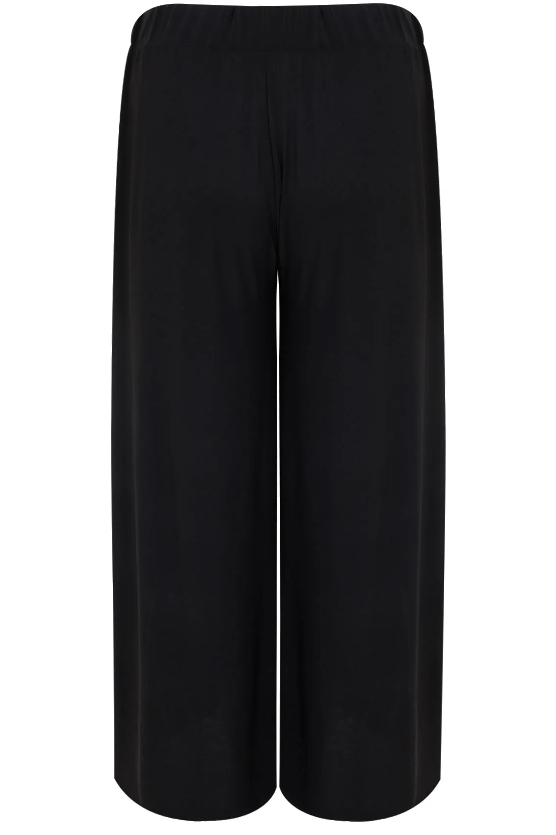 YOURS Curve Black Super Wide Leg Stretch Palazzo Trousers