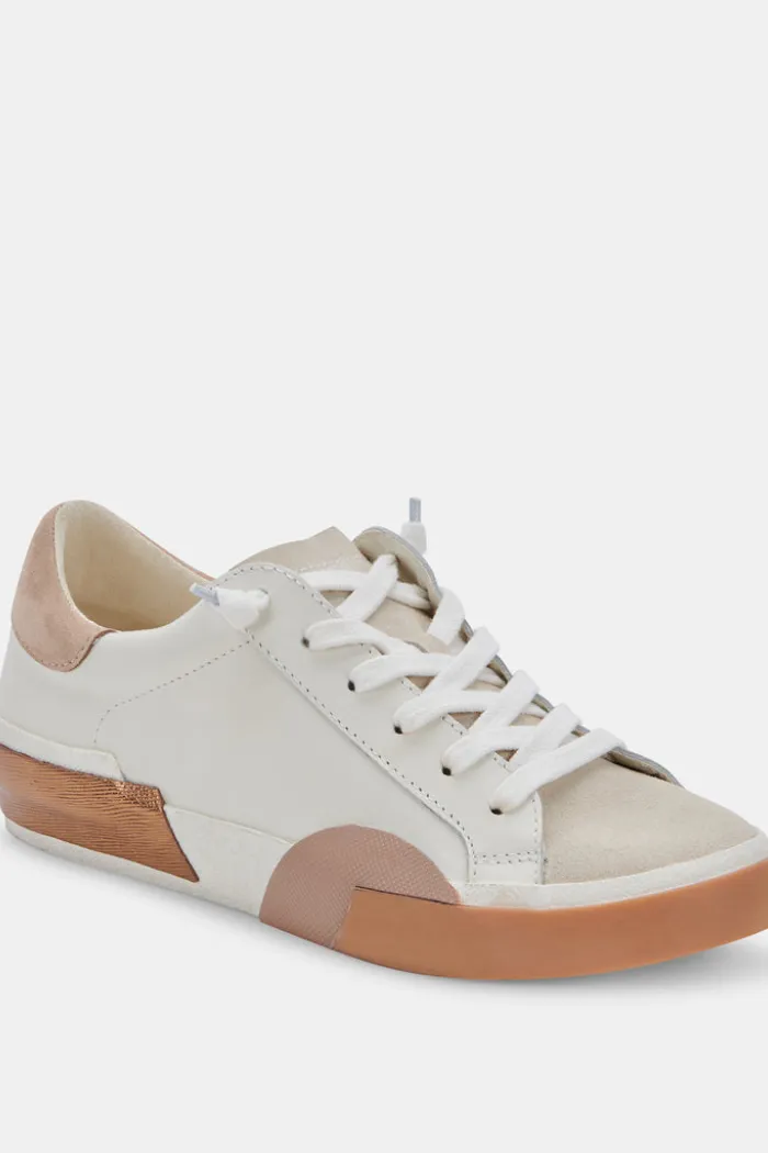 Zina Sneaker - White/Tan Leather