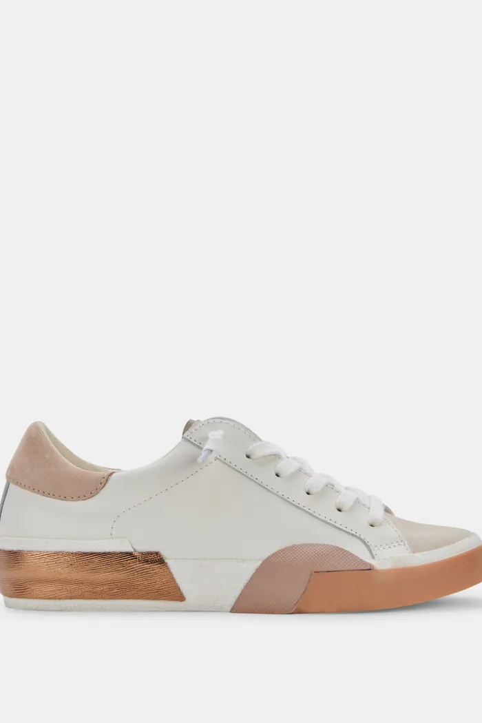 Zina Sneaker - White/Tan Leather